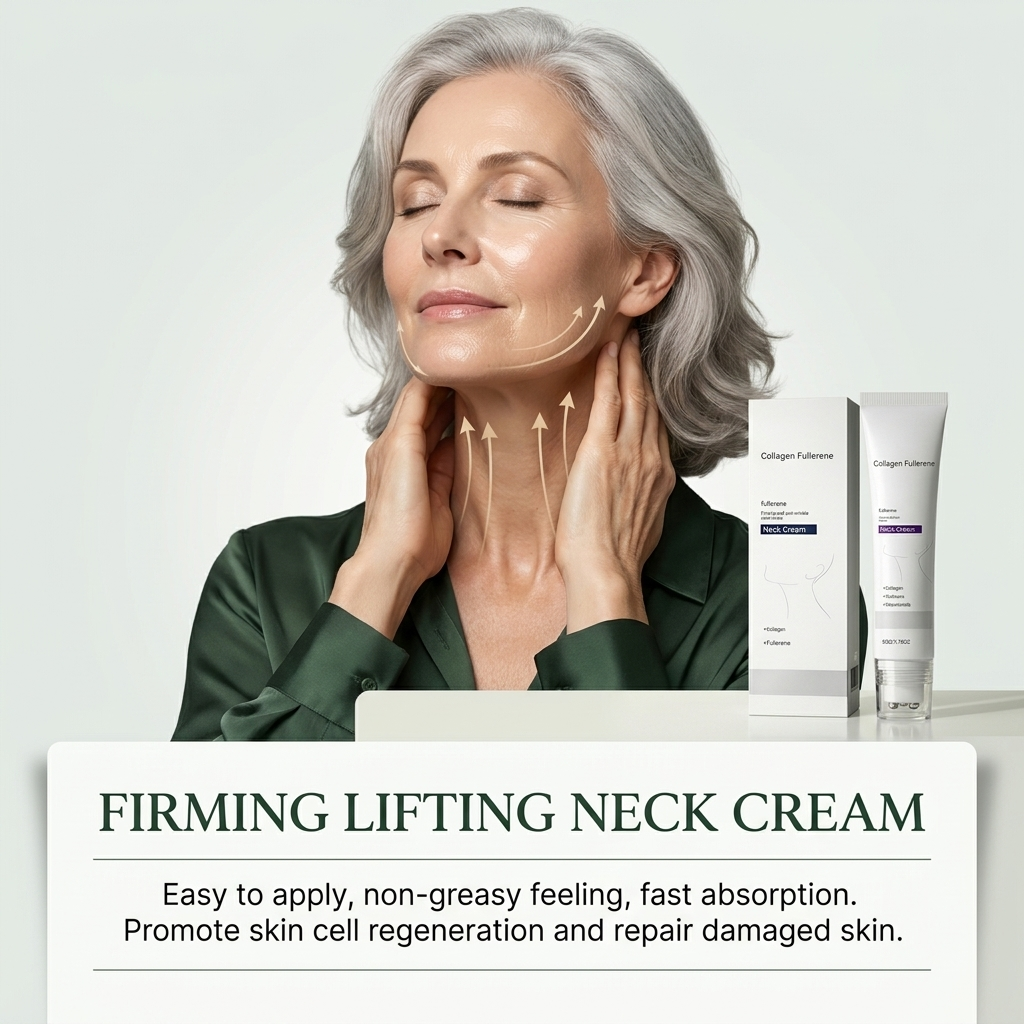 Magec Collagen Fullerene Neck Firming Cream + Facial Roller