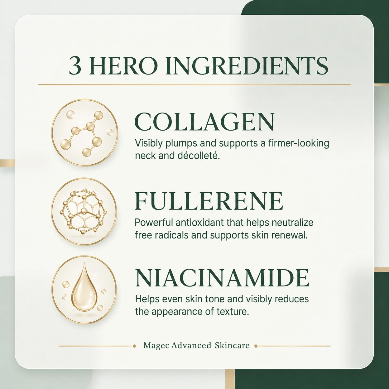 Magec Collagen Fullerene Neck Firming Cream + Facial Roller